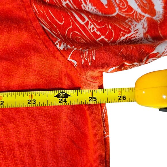 5ive Jungle Hip Hop T Shirt Size 3XL Orange All Over Print Y2K - Picture 4 of 6